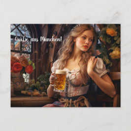  Grüße aus München! Bierzeltstimmung. Bier Briefkaart
