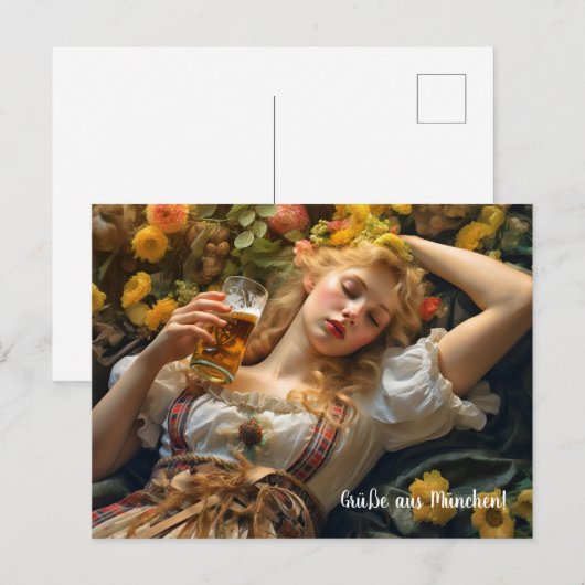 Grüße aus München! Bierzeltstimmung Briefkaart (Voorkant / Achterkant)