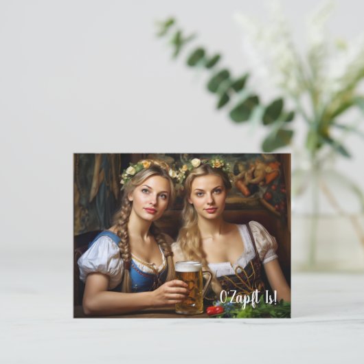 Grüße aus München! Bierzeltstimmung. Dirndl Briefkaart (Staand voorkant)