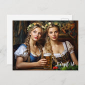Grüße aus München! Bierzeltstimmung. Dirndl Briefkaart (Voorkant / Achterkant)