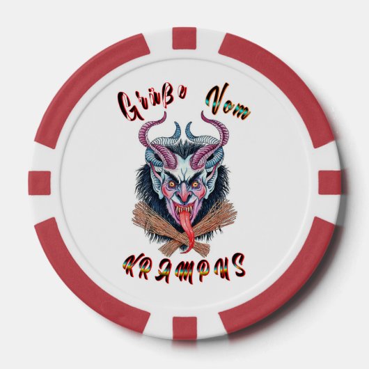 Grüße Vom Krampus Yule Duivel December Krampusnach Poker Chips (Voorkant)