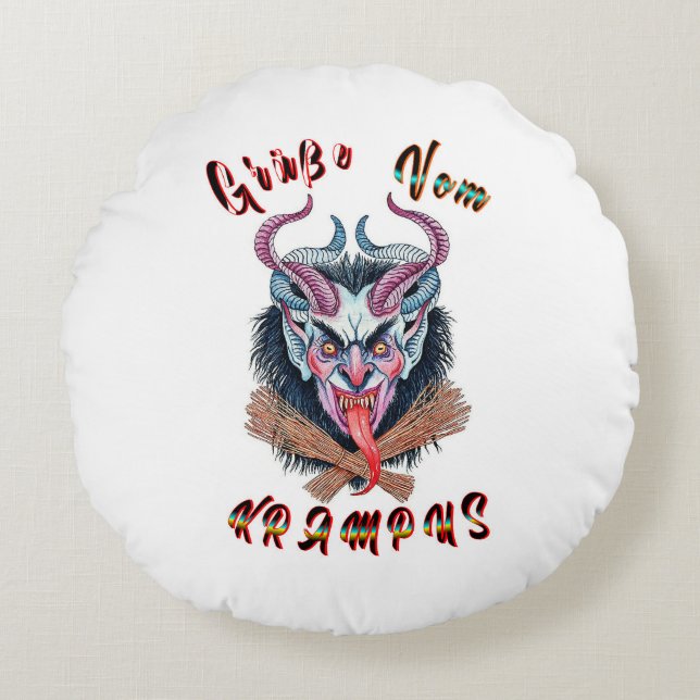 Grüße Vom Krampus Yule Duivel December Krampusnach Rond Kussen (Voorkant)
