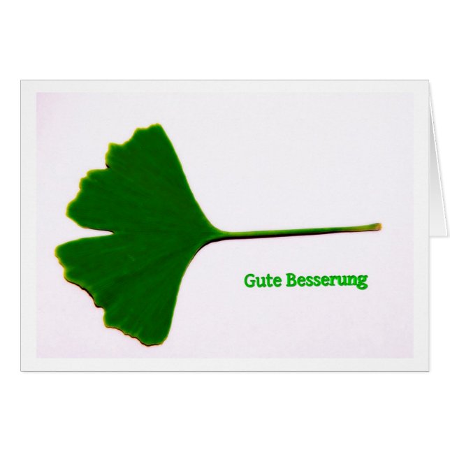 Grußkarte Gute Besserung Ginkgo-Blatt (Voorkant Horizontaal)