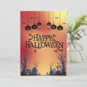 Grußkarte Happy Halloween Orange Kaart (Staand voorkant)