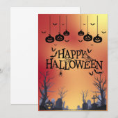 Grußkarte Happy Halloween Orange Kaart (Voorkant / Achterkant)