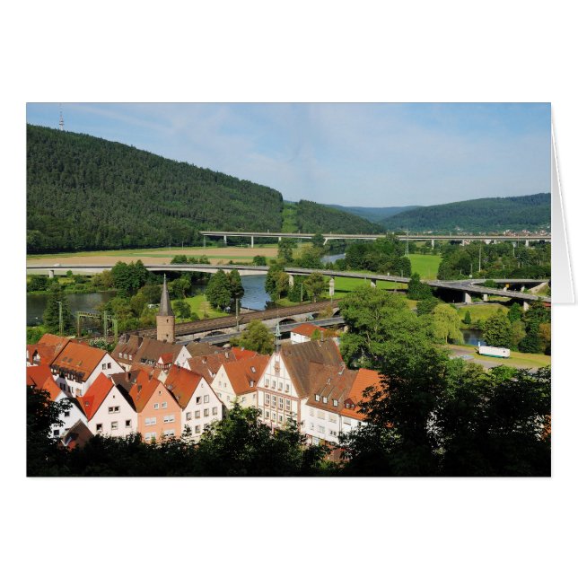 Grußkarte mit Gemünden a. Hoofd (Voorkant Horizontaal)