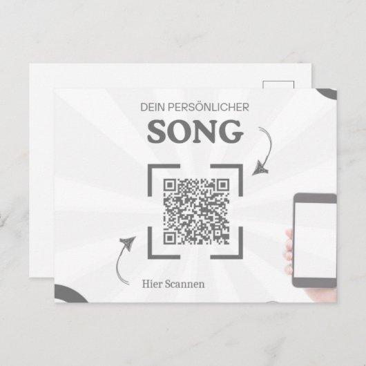 Grußkarte mit QR-Code für einen Song Briefkaart (Voorkant / Achterkant)