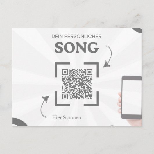 Grußkarte mit QR-Code für einen Song Briefkaart (Voorkant)