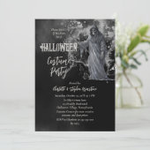 Gruwelijke Grim Reaper Halloween Kostuum Party Kaart (Staand voorkant)