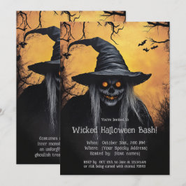 Gruwelijke Halloween-feestuitnodiging Kaart