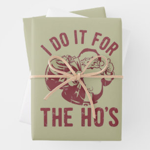 Gruwelijke Kerstman Gezicht Ik Doe Het Voor De Ho' Inpakpapier Vel