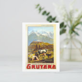 Gruyere Zwitserland Travel Poster Briefkaart (Staand voorkant)