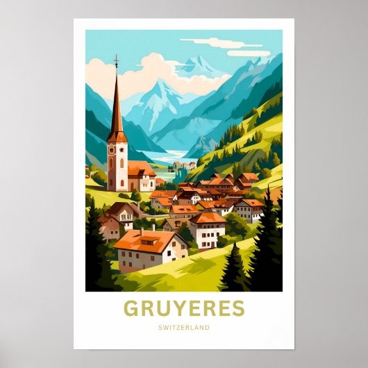 Gruyeres Zwitserland Reisprint Poster (Voorkant)