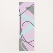 Gry / Taupe, Roze en Lichtblauw Abstract Modern Yogamat (Voorkant)
