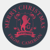 GRYFFINDOR™ House Crest | Vrolijk kerstfeest Ronde Sticker (Voorkant)