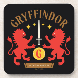 GRYFFINDOR™ House Double Lion Sword Graphic Bier Onderzetter