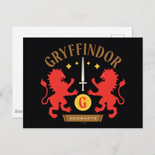 GRYFFINDOR™ House Double Lion Sword Graphic Briefkaart (Voorkant / Achterkant)