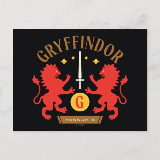 GRYFFINDOR™ House Double Lion Sword Graphic Briefkaart (Voorkant)