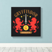 GRYFFINDOR™ House Double Lion Sword Graphic Canvas Afdruk (Insitu (Houten vloer))
