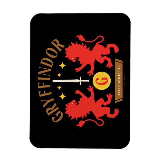 GRYFFINDOR™ House Double Lion Sword Graphic Magneet (Verticaal)