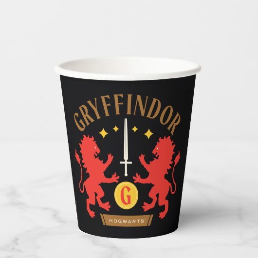 GRYFFINDOR™ House Double Lion Sword Graphic Papieren Bekers (Voorkant)