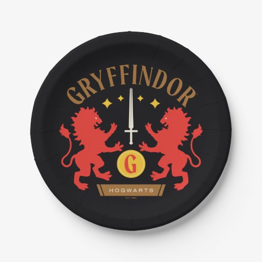 GRYFFINDOR™ House Double Lion Sword Graphic Papieren Bordje (Voorkant)