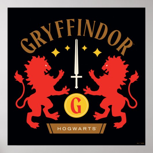 GRYFFINDOR™ House Double Lion Sword Graphic Poster (Voorkant)
