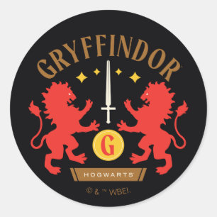 GRYFFINDOR™ House Double Lion Sword Graphic Ronde Sticker