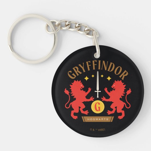 GRYFFINDOR™ House Double Lion Sword Graphic Sleutelhanger (Voorkant)