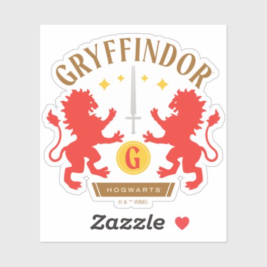 GRYFFINDOR™ House Double Lion Sword Graphic Sticker (Vel)