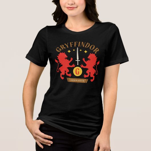 GRYFFINDOR™ House Double Lion Sword Graphic Tri-Blend Shirt (Voorkant)