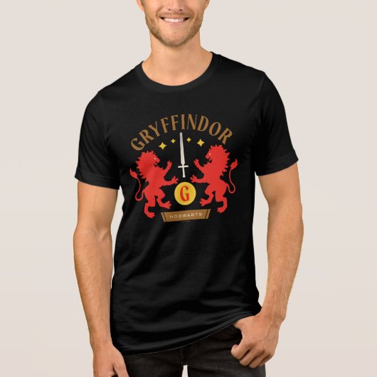 GRYFFINDOR™ House Double Lion Sword Graphic Tri-Blend Shirt (Voorkant)