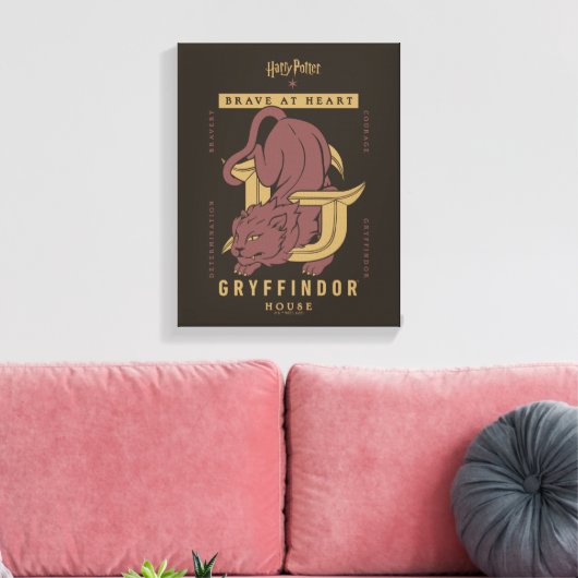 GRYFFINDOR™ Huis Dapper in hart en nieren Canvas Afdruk (Insitu (Woonkamer))