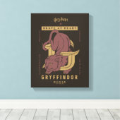 GRYFFINDOR™ Huis Dapper in hart en nieren Canvas Afdruk (Insitu (Houten vloer))