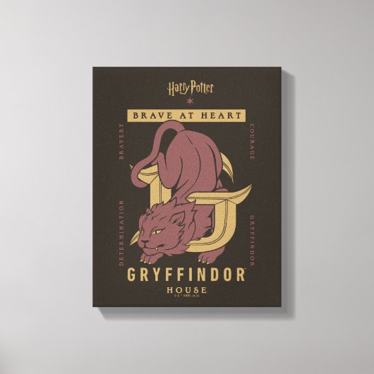 GRYFFINDOR™ Huis Dapper in hart en nieren Canvas Afdruk (Voorkant)