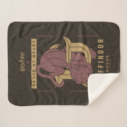 GRYFFINDOR™ Huis Dapper in hart en nieren Sherpa Deken (Voorkant (horizontaal))