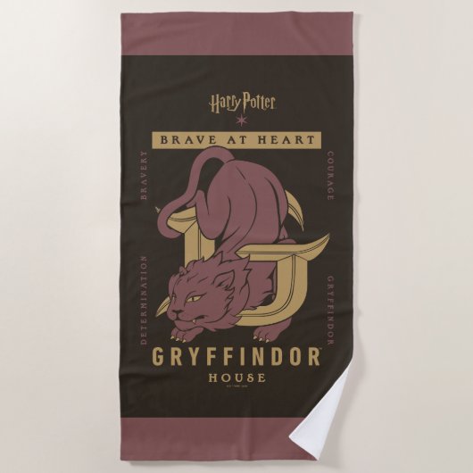 GRYFFINDOR™ Huis Dapper in hart en nieren Strandlaken (Voorkant)