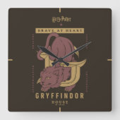 GRYFFINDOR™ Huis Dapper in hart en nieren Vierkante Klok (Voorkant)