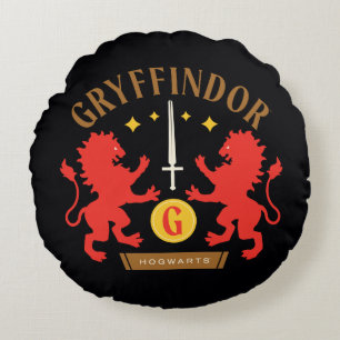 GRYFFINDOR™ Huis Dubbel Leeuwen Zwaard Grafisch Rond Kussen