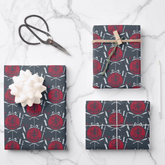 GRYFFINDOR™ Kerstbal Graphic Inpakpapier Vel (Voorkant)
