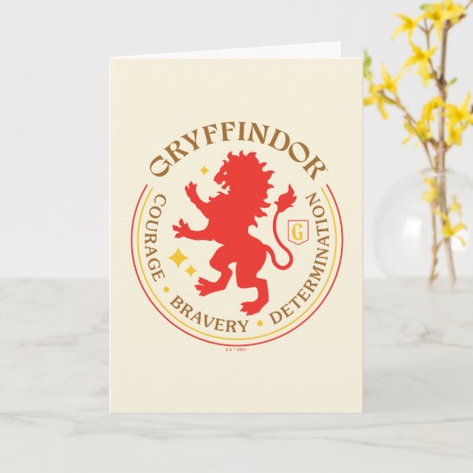 GRYFFINDOR™ Red Lion House Pride Badge Kaart (Gele Bloem)