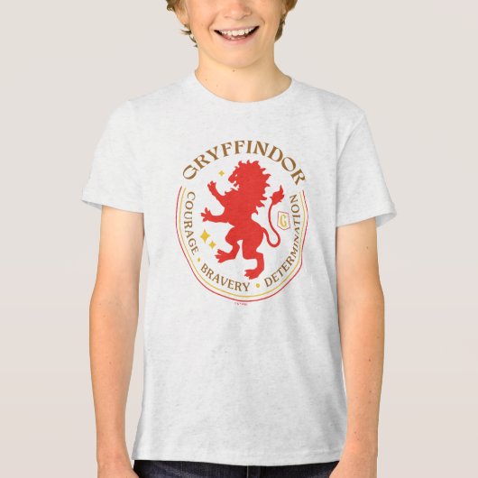 GRYFFINDOR™ Red Lion House Pride Badge Tri-Blend Shirt (Voorkant)
