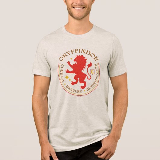 GRYFFINDOR™ Red Lion House Pride Badge Tri-Blend Shirt (Voorkant)