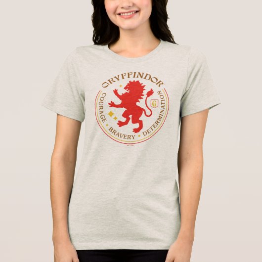 GRYFFINDOR™ Red Lion House Pride Badge Tri-Blend Shirt (Voorkant)