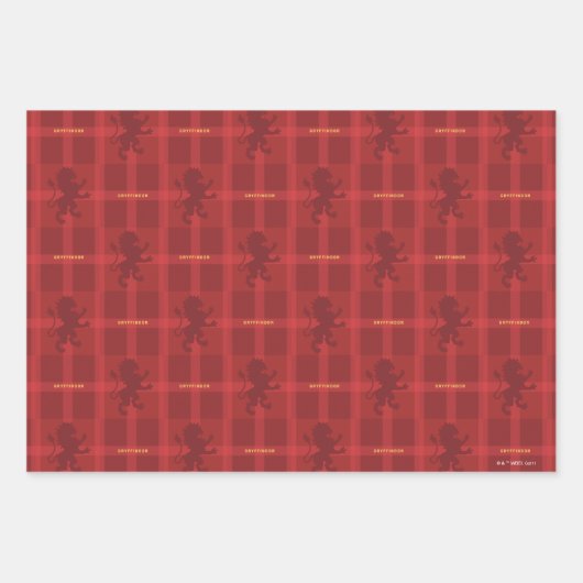 GRYFFINDOR™ Tartan Patroon Inpakpapier Vel (Voorkant 3)