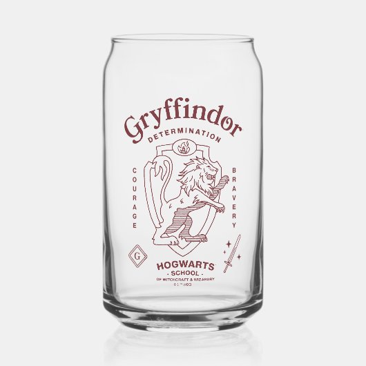 GRYFFINDOR™ Vastberadenheid Moed Dapperheid Wapen Blikvorm Glas (Voorkant)
