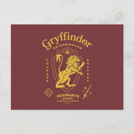 GRYFFINDOR™ Vastberadenheid Moed Dapperheid Wapen Briefkaart (Voorkant)