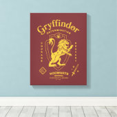 GRYFFINDOR™ Vastberadenheid Moed Dapperheid Wapen Canvas Afdruk (Insitu (Houten vloer))