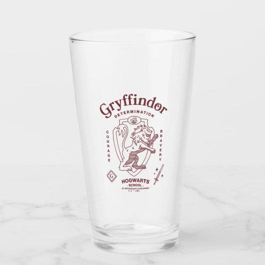 GRYFFINDOR™ Vastberadenheid Moed Dapperheid Wapen Glas (Voorkant)