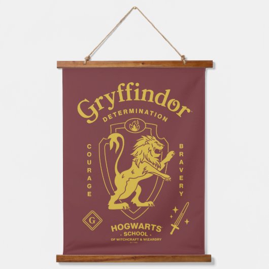 GRYFFINDOR™ Vastberadenheid Moed Dapperheid Wapen  Hangend Wandkleed (Voorkant)